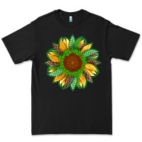 Black st patricks sunflower with leopard  shamrock and glitter Premium Tee - Artiststas