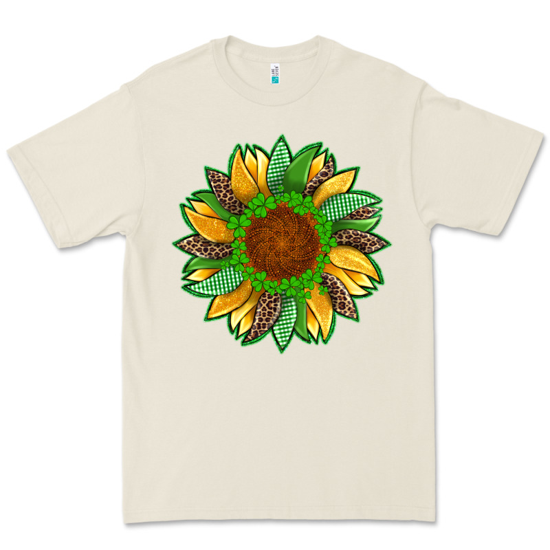 St Patricks Sunflower With Leopard  Shamrock And Glitter Premium Tee by Artiststas | Teevron
