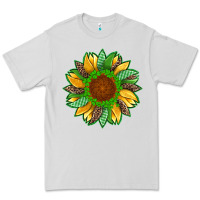 Dove Grey st patricks sunflower with leopard  shamrock and glitter Premium Tee - Artiststas