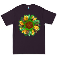 Plum st patricks sunflower with leopard  shamrock and glitter Premium Tee - Artiststas