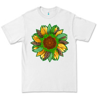 White st patricks sunflower with leopard  shamrock and glitter Premium Tee - Artiststas