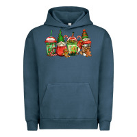 Pigment Midnight Navy christmas gnomes coffee Urban Hoodie - Jasminsmagicworld