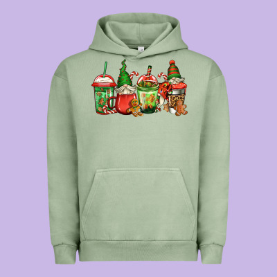 Christmas Gnomes Coffee Urban Hoodie Designed By Jasminsmagicworld