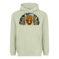 Matcha turquoise cowhide sunflower headband highland cow Heavyweight Hoodie - Jasminsmagicworld