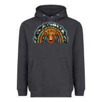 Smoke turquoise cowhide sunflower headband highland cow Heavyweight Hoodie - Jasminsmagicworld