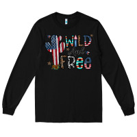 Black wild and free Long Sleeve Tee - CowhideDigitalArt