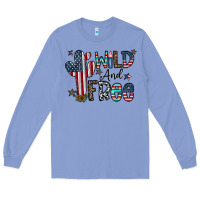 Colony Blue wild and free Long Sleeve Tee - CowhideDigitalArt