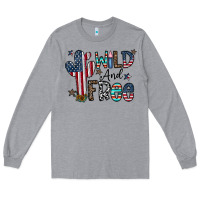 Heather Grey wild and free Long Sleeve Tee - CowhideDigitalArt