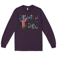 Plum wild and free Long Sleeve Tee - CowhideDigitalArt