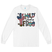 White wild and free Long Sleeve Tee - CowhideDigitalArt