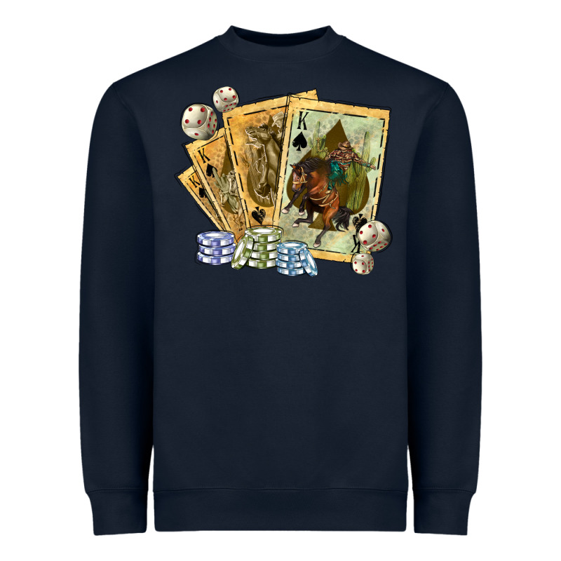 Western Rodeo Playing Cards Tbw Heavyweight Sweatshirt by texasbilliewilder | Teevron