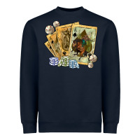 Navy western rodeo playing cards tbw Heavyweight Sweatshirt - texasbilliewilder
