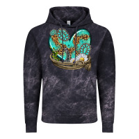 Cloud Black turquoise western heart with horseshoe Vintage Hoodie - texasbilliewilder