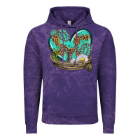 Cloud Purple turquoise western heart with horseshoe Vintage Hoodie - texasbilliewilder