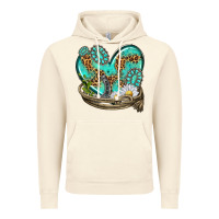 Vintage Artic turquoise western heart with horseshoe Vintage Hoodie - texasbilliewilder