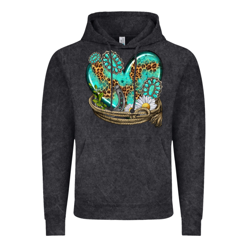 Turquoise Western Heart With Horseshoe Vintage Hoodie by texasbilliewilder | Teevron
