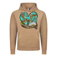 Vintage Coffee turquoise western heart with horseshoe Vintage Hoodie - texasbilliewilder