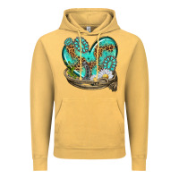 Vintage Mustard turquoise western heart with horseshoe Vintage Hoodie - texasbilliewilder