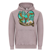 Vintage Zinc turquoise western heart with horseshoe Vintage Hoodie - texasbilliewilder