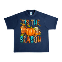 Navy 'tis the season fall Urban Heavy Tee - Zillion Design Studio