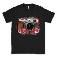 Black rose grey leopard vintage camera Classic Tee - FaDigitalArtStudio
