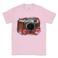 Bubblegum Pink rose grey leopard vintage camera Classic Tee - FaDigitalArtStudio