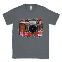 Charcoal Heather rose grey leopard vintage camera Classic Tee - FaDigitalArtStudio