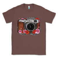 Chestnut rose grey leopard vintage camera Classic Tee - FaDigitalArtStudio