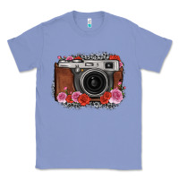 Colony Blue rose grey leopard vintage camera Classic Tee - FaDigitalArtStudio