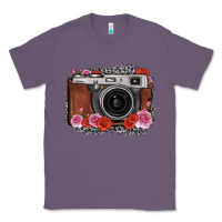 Lavender rose grey leopard vintage camera Classic Tee - FaDigitalArtStudio