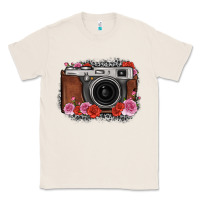 Natural rose grey leopard vintage camera Classic Tee - FaDigitalArtStudio