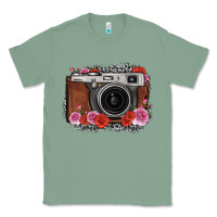 Sage rose grey leopard vintage camera Classic Tee - FaDigitalArtStudio
