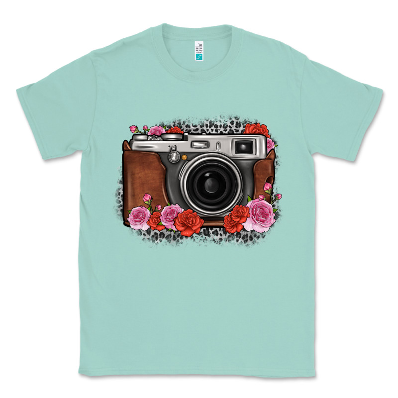 Rose Grey Leopard Vintage Camera Classic Tee by FaDigitalArtStudio | Teevron