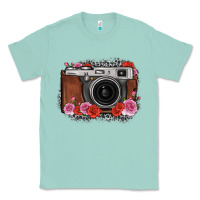 Seafoam rose grey leopard vintage camera Classic Tee - FaDigitalArtStudio