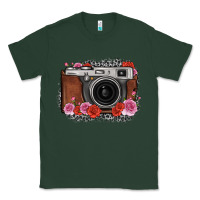 Sports Green rose grey leopard vintage camera Classic Tee - FaDigitalArtStudio