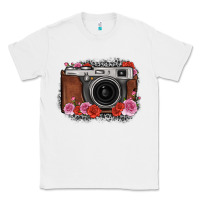 White rose grey leopard vintage camera Classic Tee - FaDigitalArtStudio