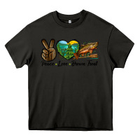 Asphalt Peace Love Brown Trout Heavy Core Tee - LillyAllenDesigns