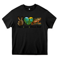 Black Peace Love Brown Trout Heavy Core Tee - LillyAllenDesigns