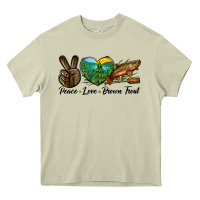 Mossy Peace Love Brown Trout Heavy Core Tee - LillyAllenDesigns