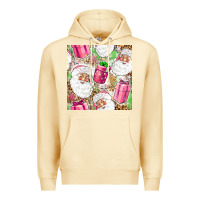 Pina Colada Pink Christmas Santa Claus and gift box Premium Hoodie - NancyCooperArtShop