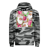 Pink Christmas Santa Claus And Gift Box Premium Hoodie | Teevron