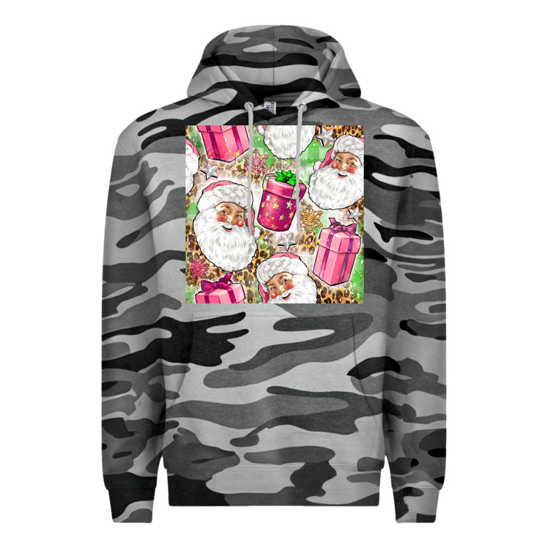 Pink Christmas Santa Claus And Gift Box Premium Hoodie by NancyCooperArtShop | Teevron