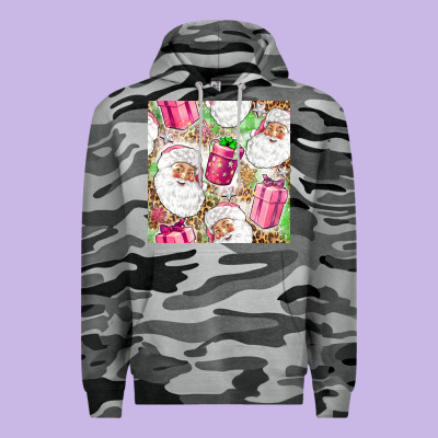 Pink Christmas Santa Claus And Gift Box Premium Hoodie Designed By Nancycooperartshop