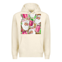 Tofu Pink Christmas Santa Claus and gift box Premium Hoodie - NancyCooperArtShop