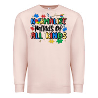 Pale Pink normalize minds of all kinds Premium Sweatshirt - MaliasSmallBusiness