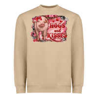 Mushroom Valentines Day Pig Hogs And Kisses Heavyweight Sweatshirt - RanaPortraitStore