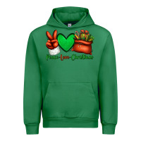Emerald peace love Christmas Santa Claus hand Urban Hoodie - Jasminsmagicworld