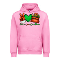 Fuchsia Pink peace love Christmas Santa Claus hand Urban Hoodie - Jasminsmagicworld
