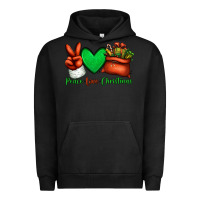 Pigment Black peace love Christmas Santa Claus hand Urban Hoodie - Jasminsmagicworld