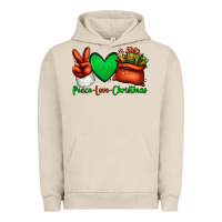 Pigment French Oak peace love Christmas Santa Claus hand Urban Hoodie - Jasminsmagicworld
